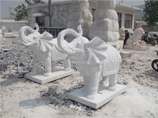汉白玉石雕大象 石雕动物