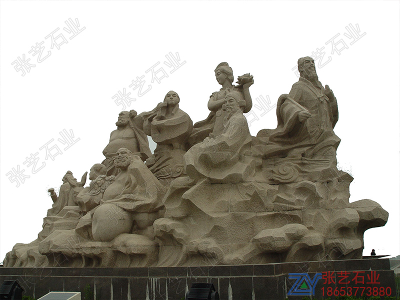 八仙过海石雕像雕刻制作